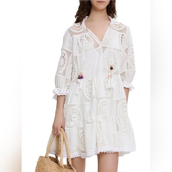 11. NWT MAJE RIBLANC TIERED DRESS SIZE 34 / XS - Picture 3 of 9